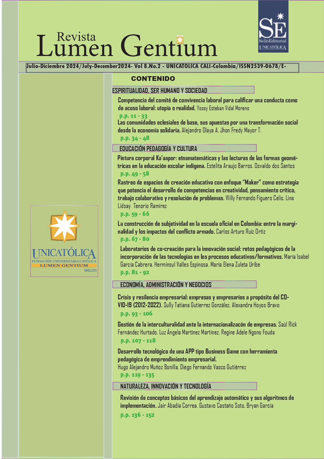 					Ver Vol. 8 Núm. 2 (2024): Revista Lumen Gentium
				